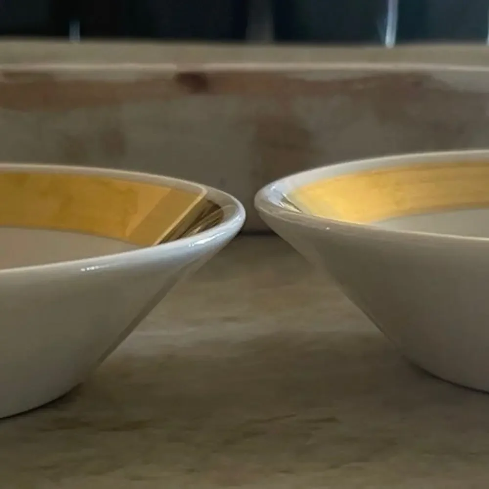 Syralite by Syracuse small serving dishes fruit bowls gold 4-3/4”